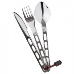 Kit de cuchara + tenedor + cuchillo de acero inoxidable